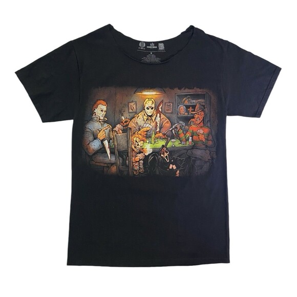 Big Chris Art Black “Cut the Deck” Horror Poker Graphic Tee No Neckline Sz Small - Picture 8 of 10